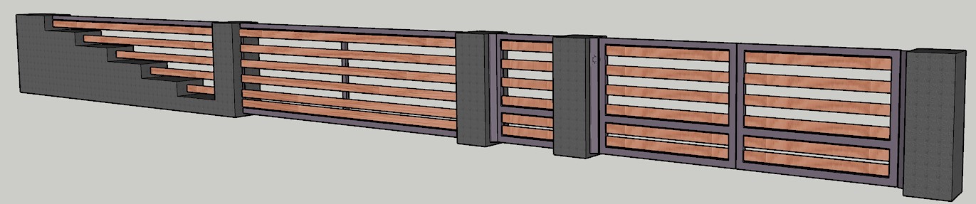 Dvoukřídlá brána s brankou