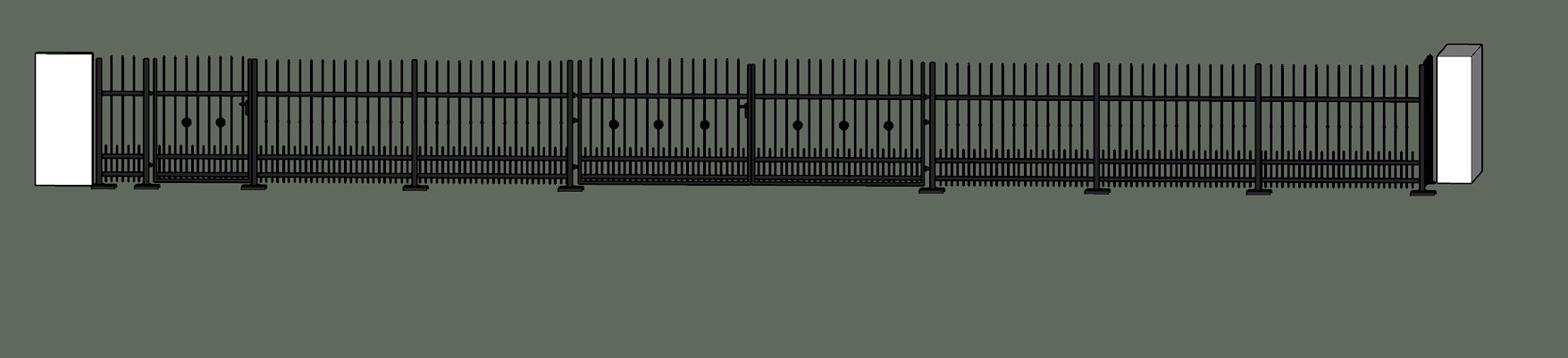 Dvoukřídlá brána s brankou v kovaném stylu